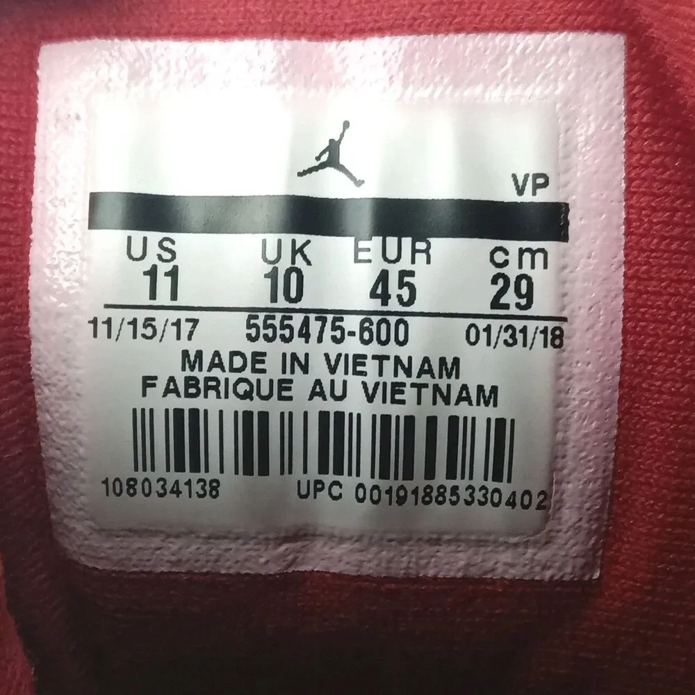 Jordan Flightclub 91 Shoes Men's Size 11 Sneakers Gym Red  555475-600